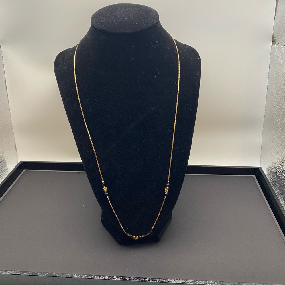 Amway AF Gold and black Beaded Long Necklace - Women Jewelry